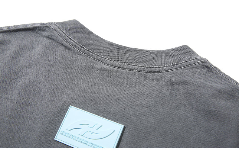 ALLIN pure cotton heavy-duty short-sleeved T-shirt for men, a summer trendy brand with three-dimensional printed letters and loose round-neck couple tops pic 59