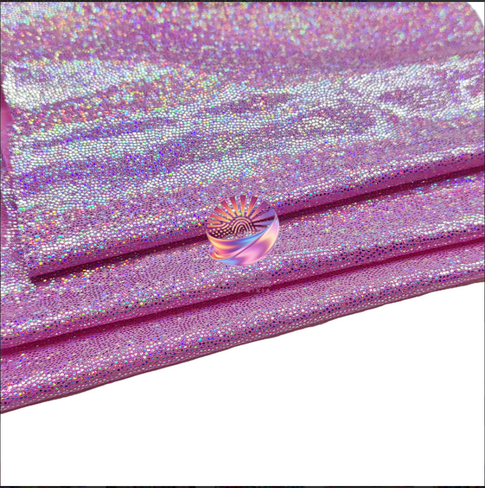 七彩镭射指纹烫金面料涤纶针织布料弹力演出服衣服玩具羽绒服详情12