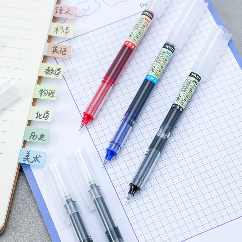 Direct liquid quick-drying ballpoint pens, gel pens, black pens, signature pens, student ballpoint pens, stationery, syringe pens, wholesale carbon pens pic 4