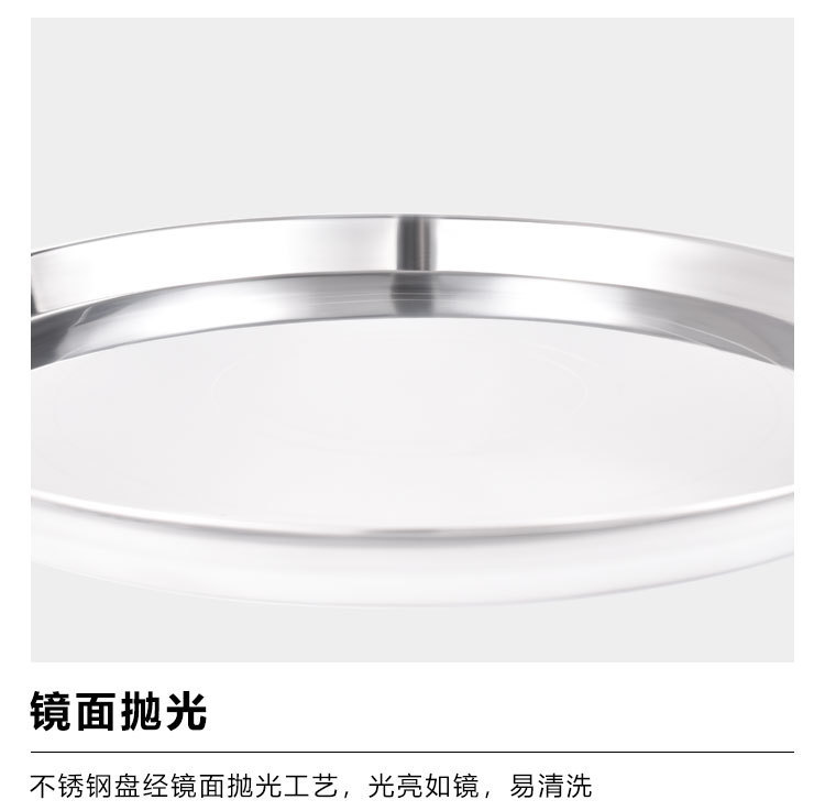 酒店专用盘不锈钢圆形高级感家用餐具加厚批发厂家托盘盘子plate详情8