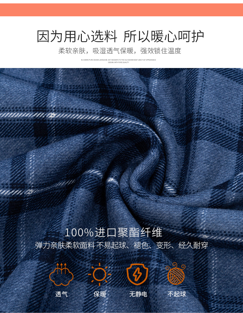 2025新款翻领休闲男士保暖衬衫宽松型格子现货棉冬季加厚中年男装详情12