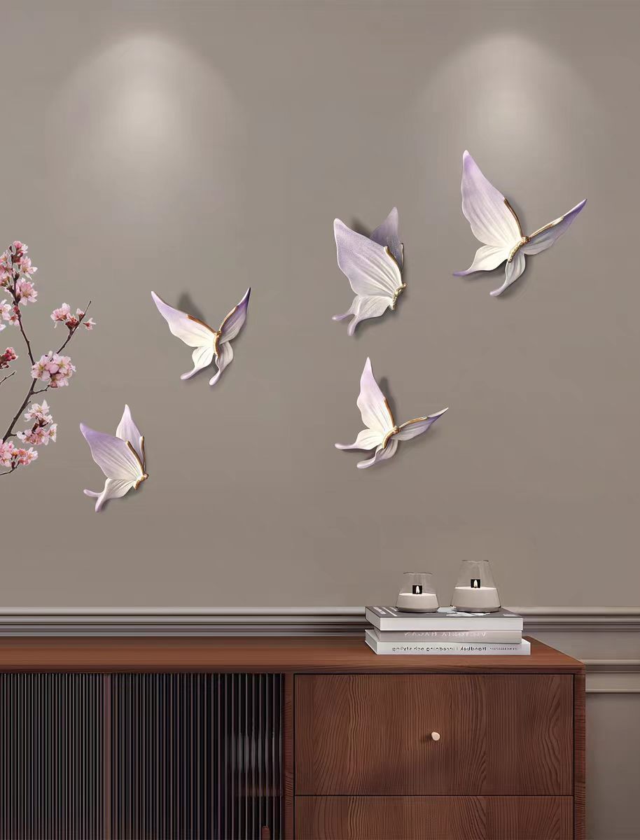 2026 Relief butterfly TV background wall decoration, bedroom wall decoration, wall stickers, 3D stereoscopic butterfly wall decoration pic 9