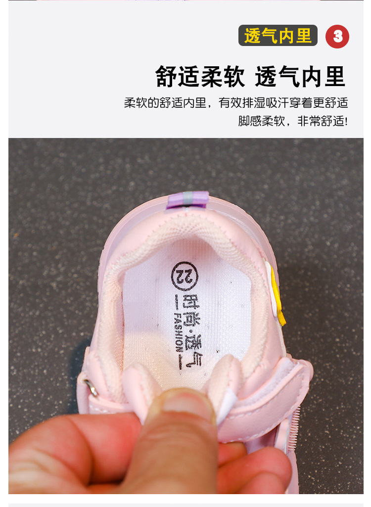 2024春秋季新款男童运动鞋皮面亮灯宝贝儿童鞋子女童鞋防水跑步鞋详情7