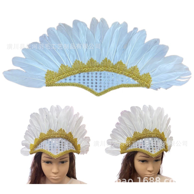 厂家批发异域风情羽毛头饰头带舞台表演舞会道具服装配饰详情8