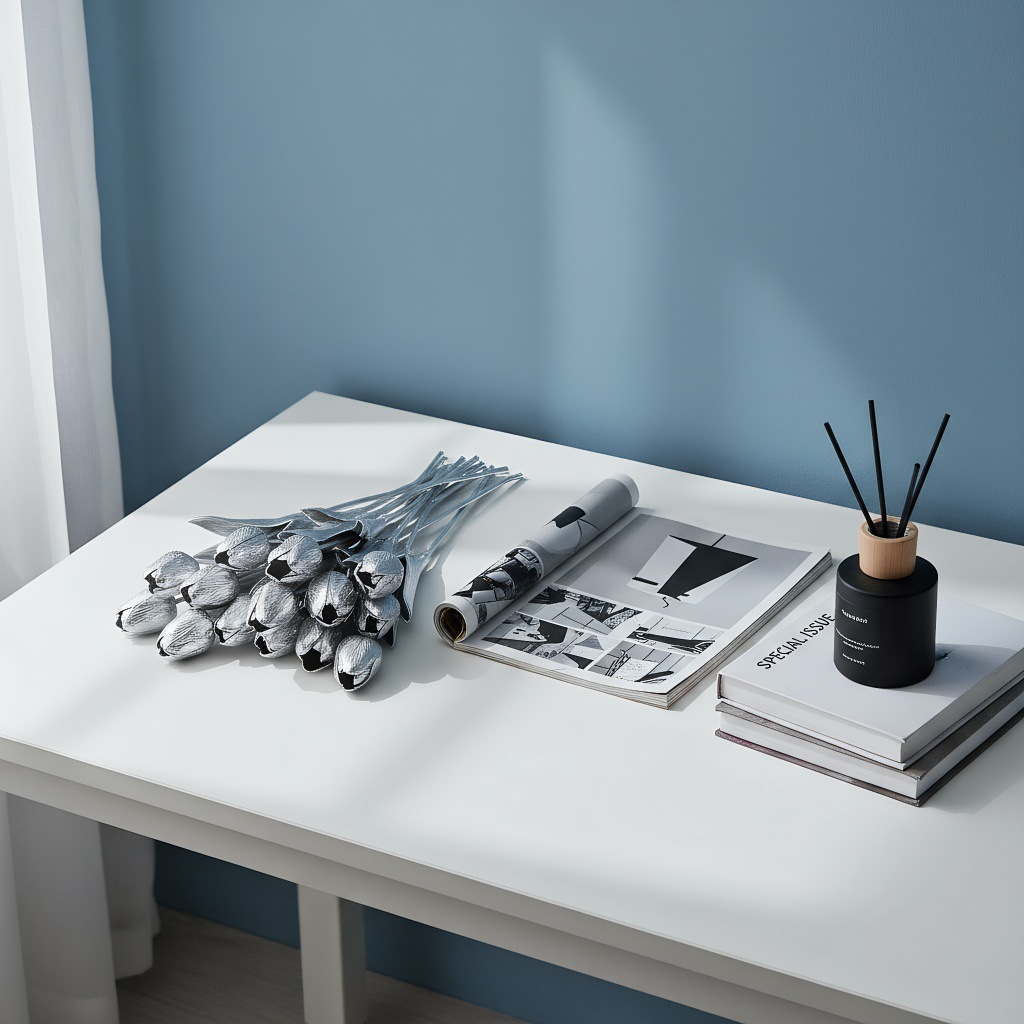 仿真金色马蹄莲金色郁金香银色马蹄莲 郁金香仿真花装饰摄影道具详情3