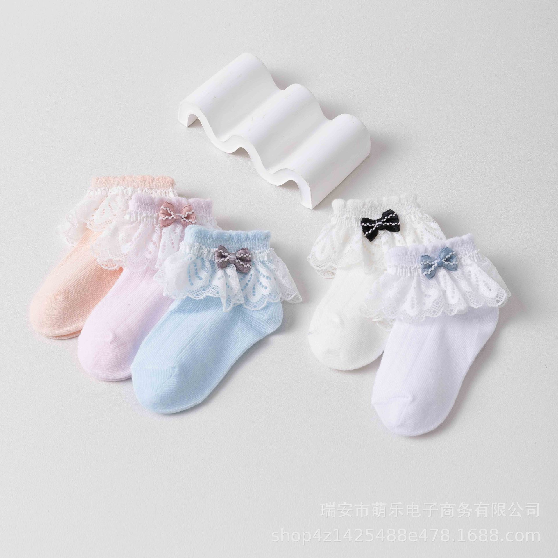 新生婴儿女童蕾丝花边袜棉透气舒适网眼薄款蝴蝶结花边宝宝袜详情11