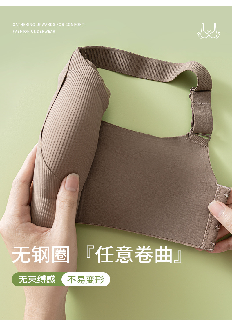 大胸显小聚拢内衣女士无钢圈收副乳防下垂调整型薄款2025新款文胸详情8