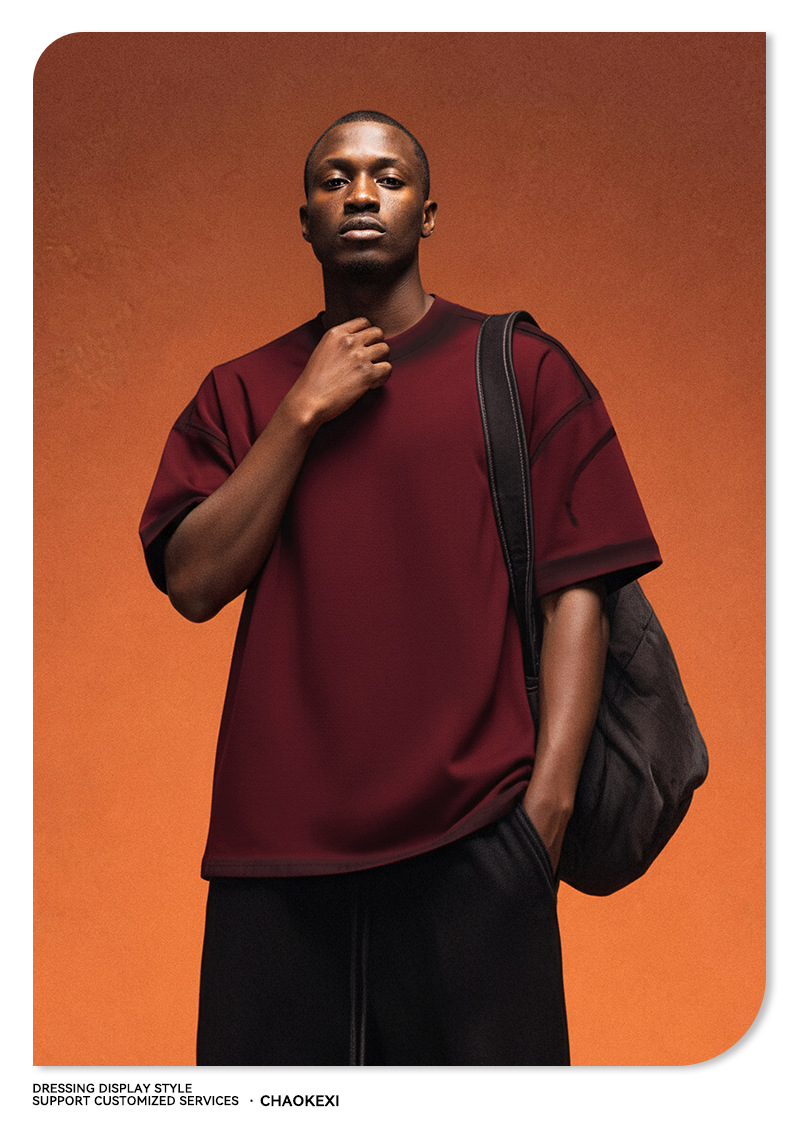 2026新品男装水洗喷绘复古潮牌上衣男女款短袖宽松青少年T恤定制详情19