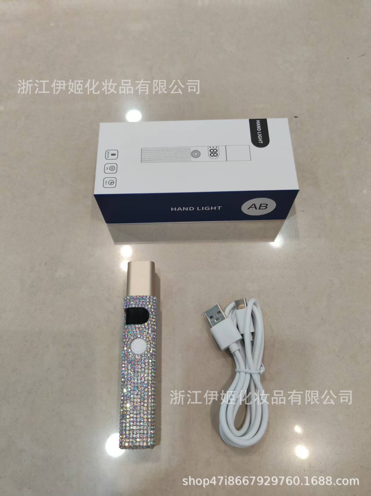 跨境新款迷你镶钻手持美甲灯便携式光疗机蓄电甲油胶烤灯适用美甲护理详情3