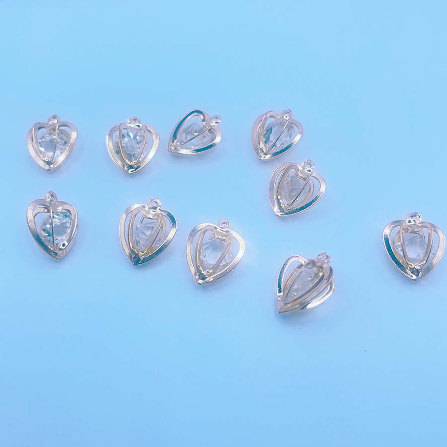 Yiwu table buckles, hotel table setting special ceramic decorative plates, high-end porcelain napkin buckles, table napkin buckles, ceramic plates, exquisite dining decorations: DIY glass diamond heart jewelry accessories, crystal diamond setting pic 2