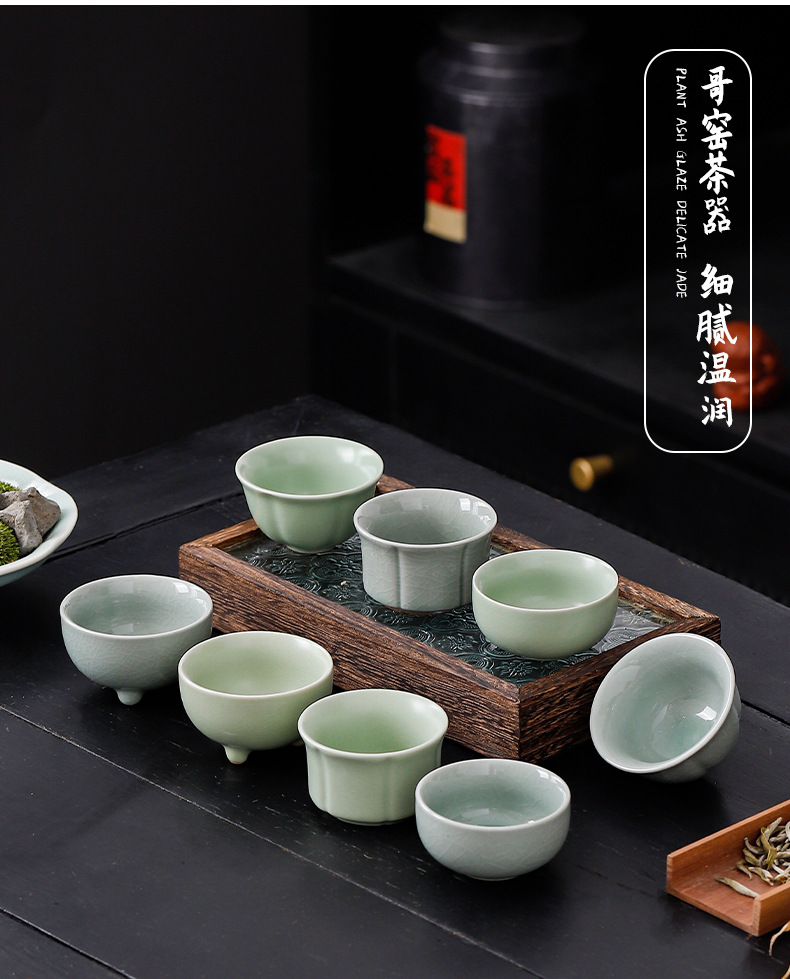 Ru Kiln Ge Kiln Gongfu tea sets, small tea cups, tea tasting cups, tea bowls, personal cups, home and office single cups, tea brewing cups pic 14