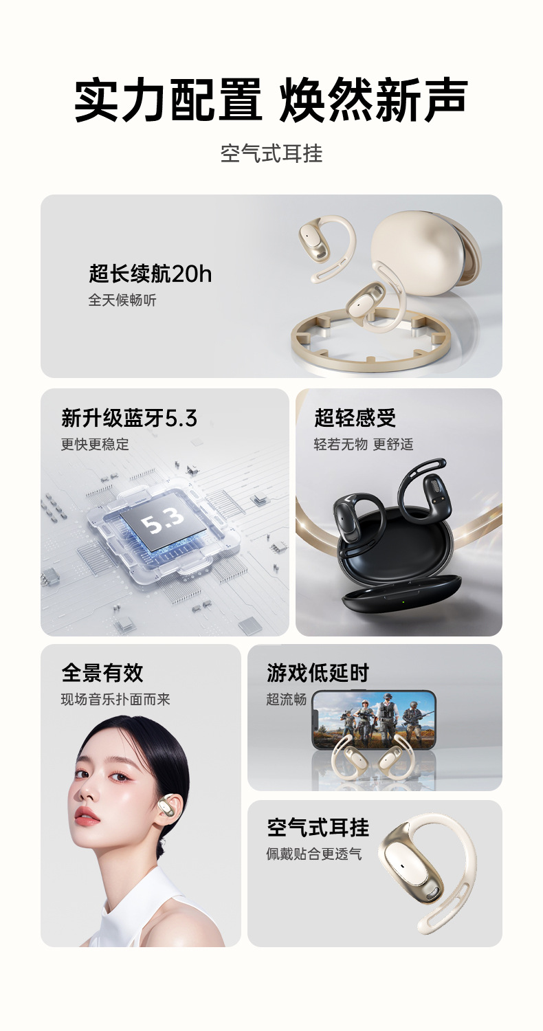 The new cross-border over-ear Bluetooth headphones are lightweight, comfortable, have an ultra-long battery life, and feature silicone low-latency non-in-ear ear tips pic 5