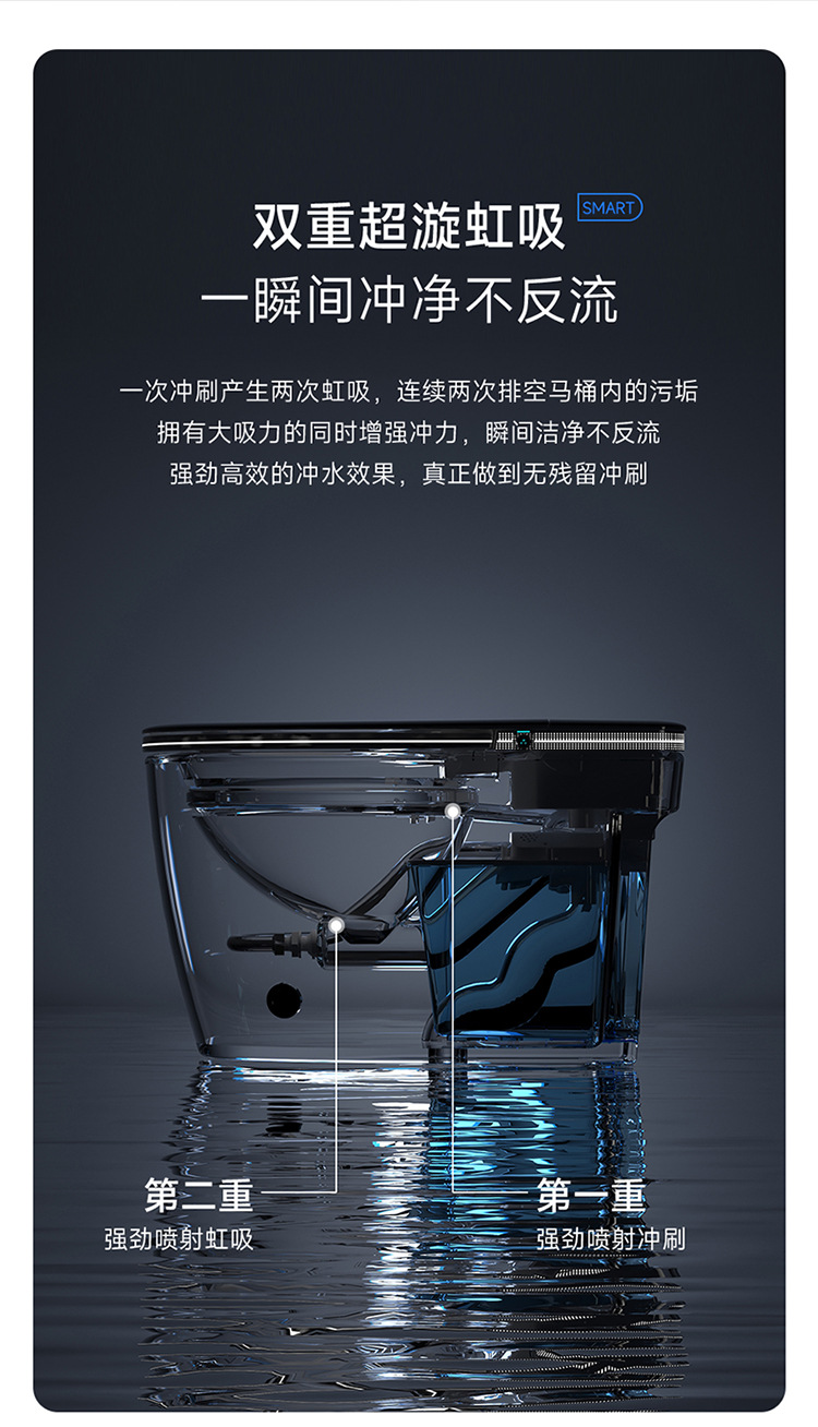东沃H3全自动家用智能马桶品牌感应翻盖带水箱无水压虹吸式冲水详情10