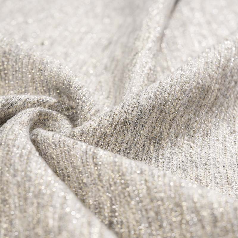 Mokaishi tweed fabric, a high-end silver-gray suit jacket, accessories, bags, DIY fabric pic 7