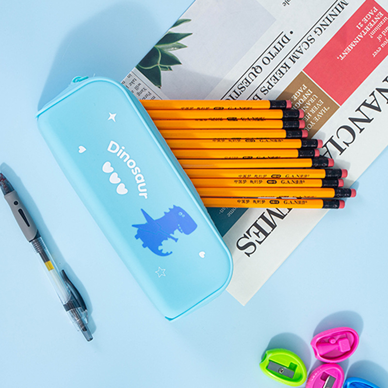 Silicone small dinosaur pen cases for both domestic and foreign trade, high appearance level pen cases, student stationery pic 7