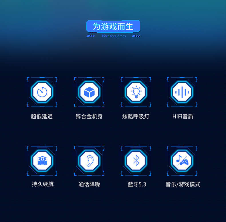 爱虎耳机X39电竞游戏耳机锌合金机身炫酷呼吸灯高音质电竞低延迟超长续航详情3