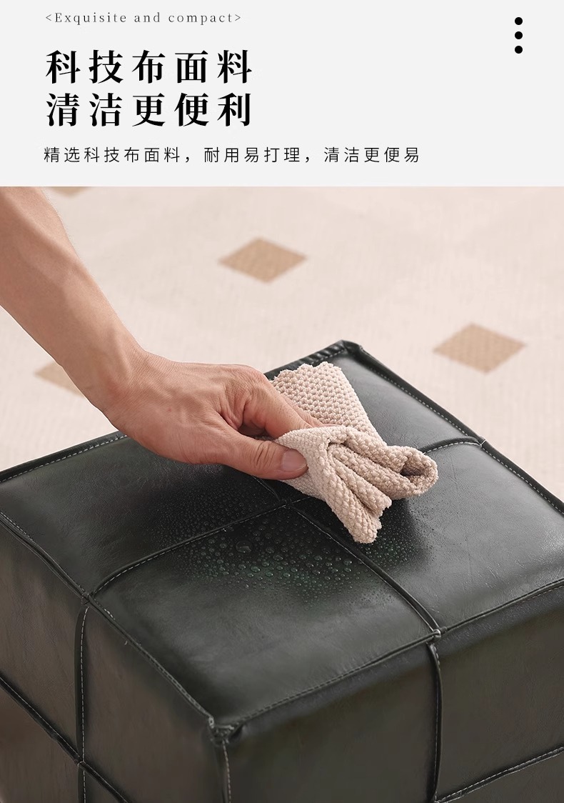 Creative square stools for the entrance and foyer of the source factory, shoe-putting stools, shoe-changing stools, low stools, sofa and footrest stools pic 8