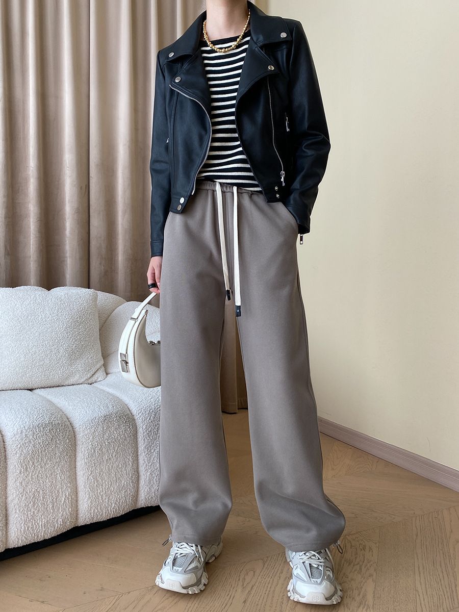 司南 时髦斜门襟拉链设计感 超模机车风皮衣夹克外套高级 SN4227详情41