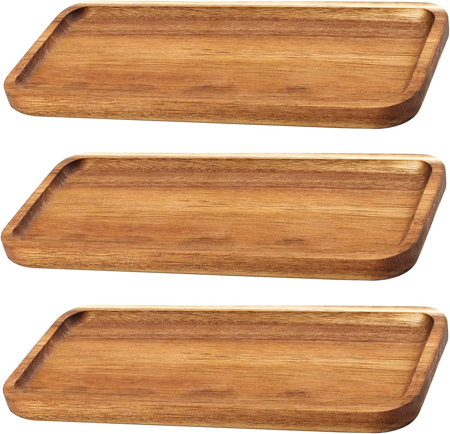 Japanese-style acacia wooden tray, rectangular dinner plate, heat-insulating solid wood grain plate, oval breadboard, teacup plate manufacturer pic 7