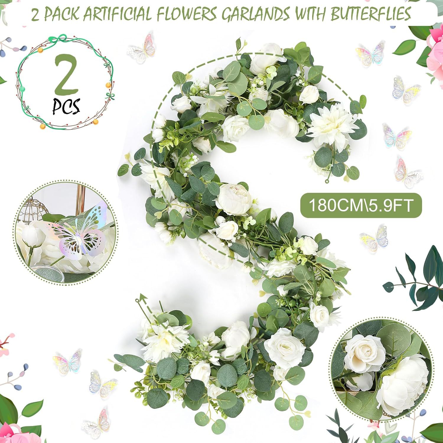 跨境假花藤条仿真花玫瑰花藤条空调客厅管道装饰家居布置仿真藤条详情2