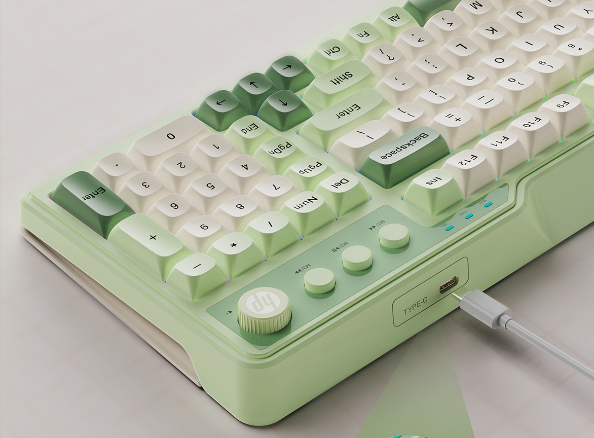 惠普K360有线键盘办公游戏家用99键便携机械手感高颜值拼色 跨境详情17