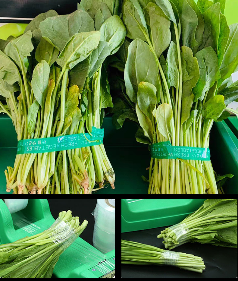 Empacadora manual de verduras en supermercados tienda de frutas y verduras máquina de atadura verde máquina de atadura de verduras en invernaderos máquina de cinta adhesiva tiendas frescas flejes de verduras instrumentos de fijación de frutas y verduras fácil banda de bandas vendedor de equipos superfood rápido de atadura y sellado pic 8