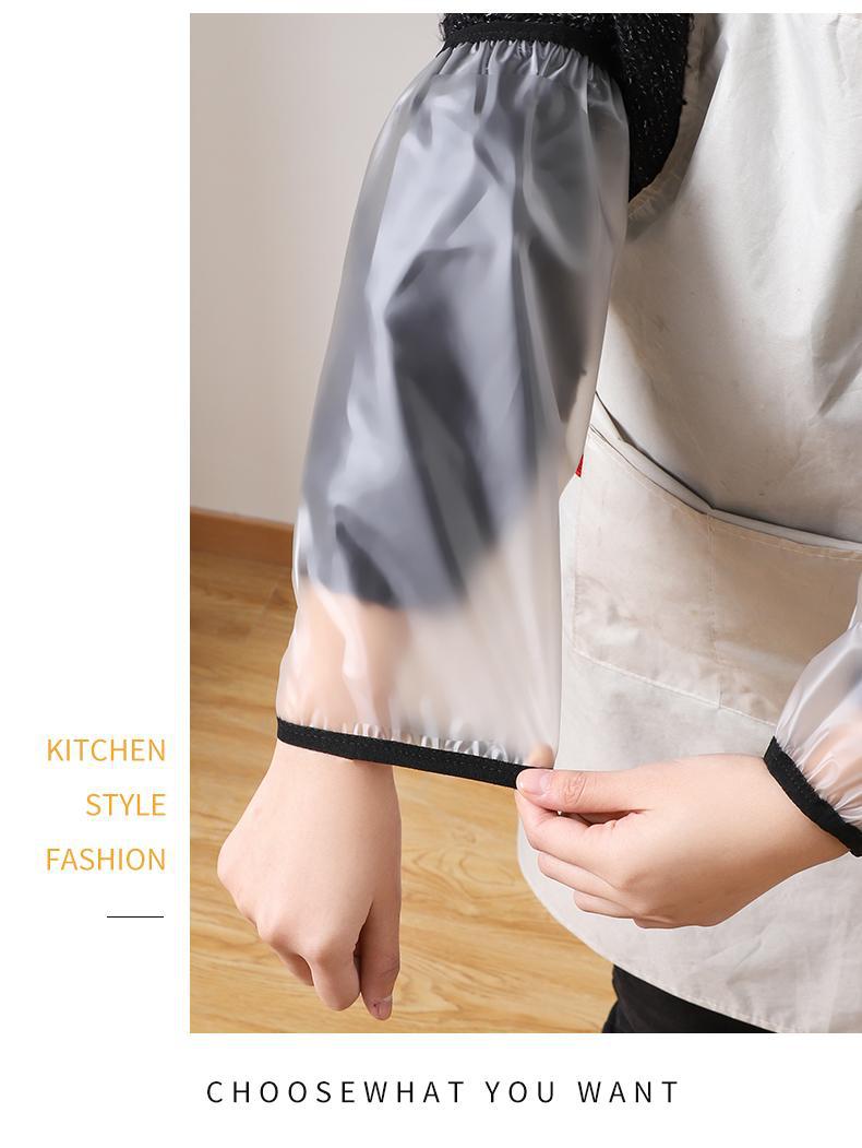 Extended waterproof sleeve covers for men and women, transparent sleeves for autumn and winter, oil-proof for kitchen work, dirt-proof, adult sleeve protection pic 16