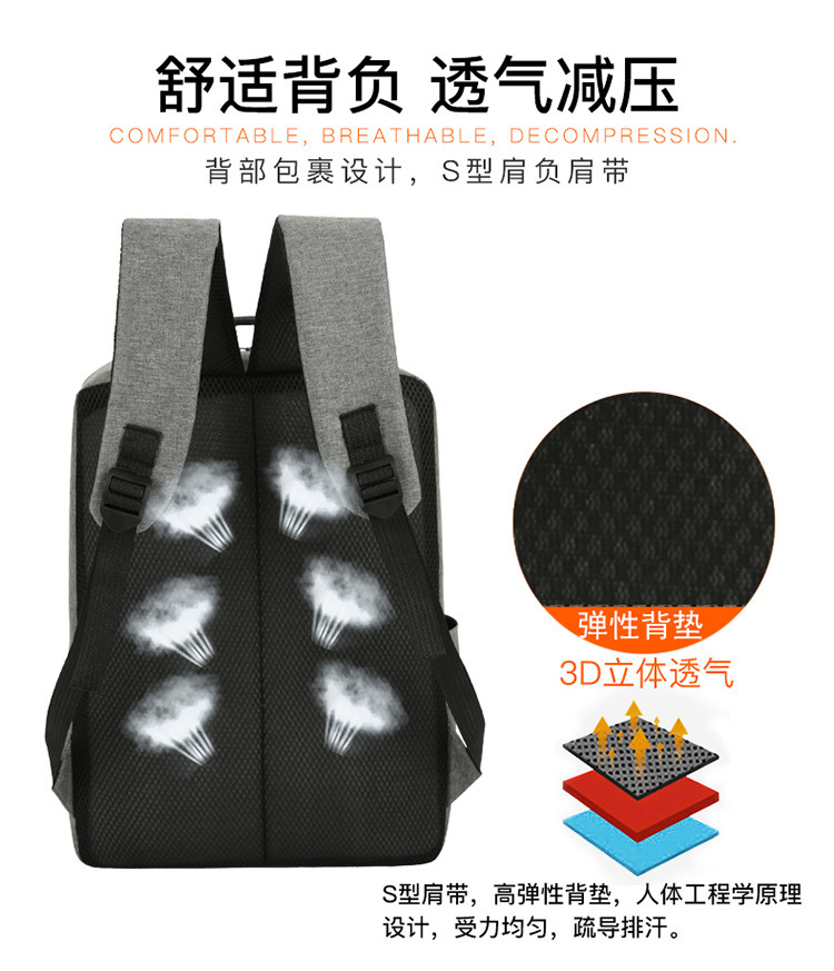 Rechargeable business backpack, multi-functional business trip and travel computer bag, foreign trade three-piece set, casual backpack, crossbody bag pic 9