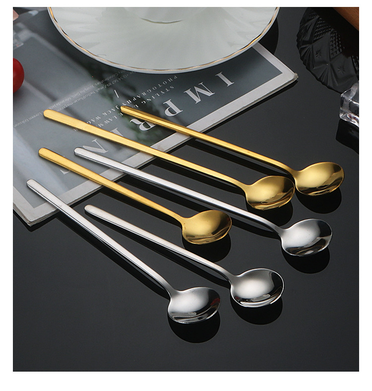 Stainless steel spoons with creative high appearance level, coffee spoons as souvenirs, golden small round spoons, gift spoons, dessert spoons, small round spoons pic 12