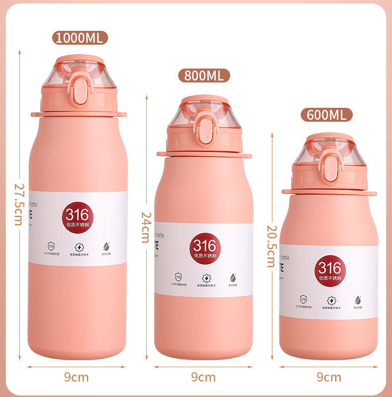 High-appearation-level large-bellied cups, insulated cups, direct drinking cups, large-capacity portable 316 stainless steel gift cups pic 12