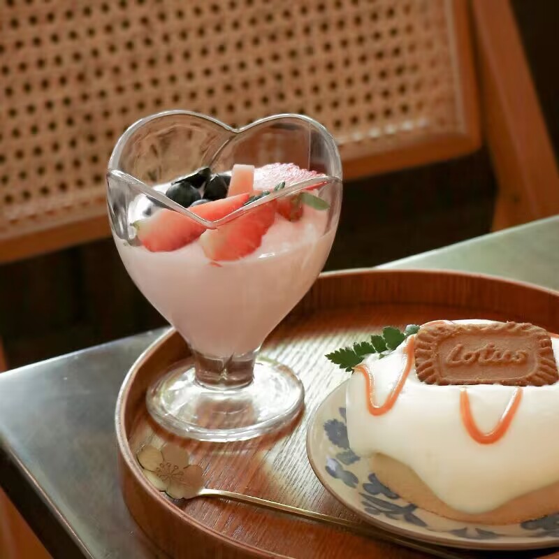 Wholesale InS-style glass lotus ice cream cups, dessert yogurt glass cups, fruit smoothies, fruit cups and cake cups pic 14