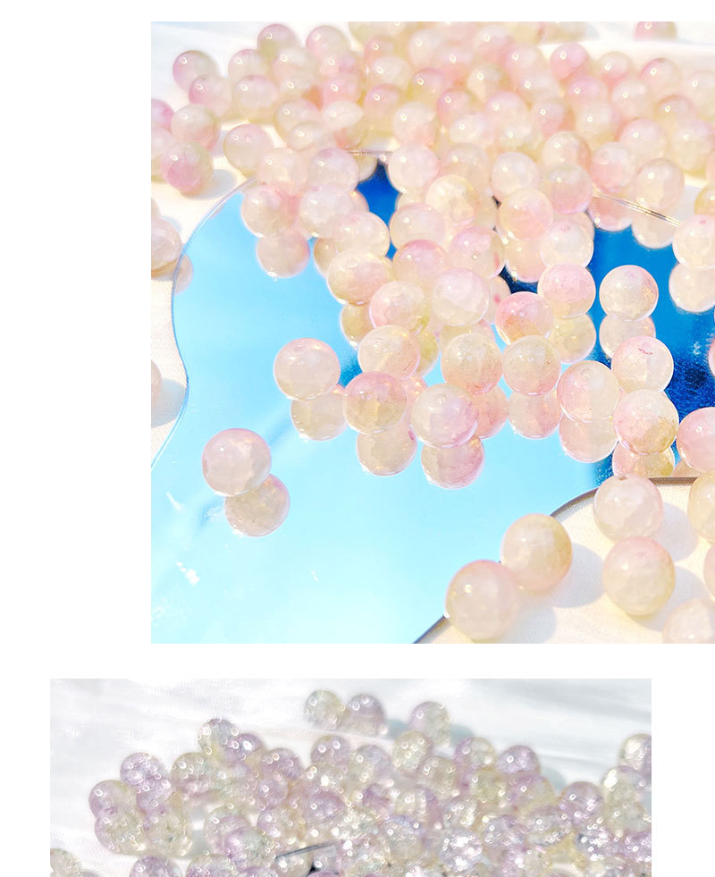 10mm flower-patterned glass bead bracelet, diy accessories, string-beads, loose beads, bracelet, necklace material beads, 2025 new pic 4
