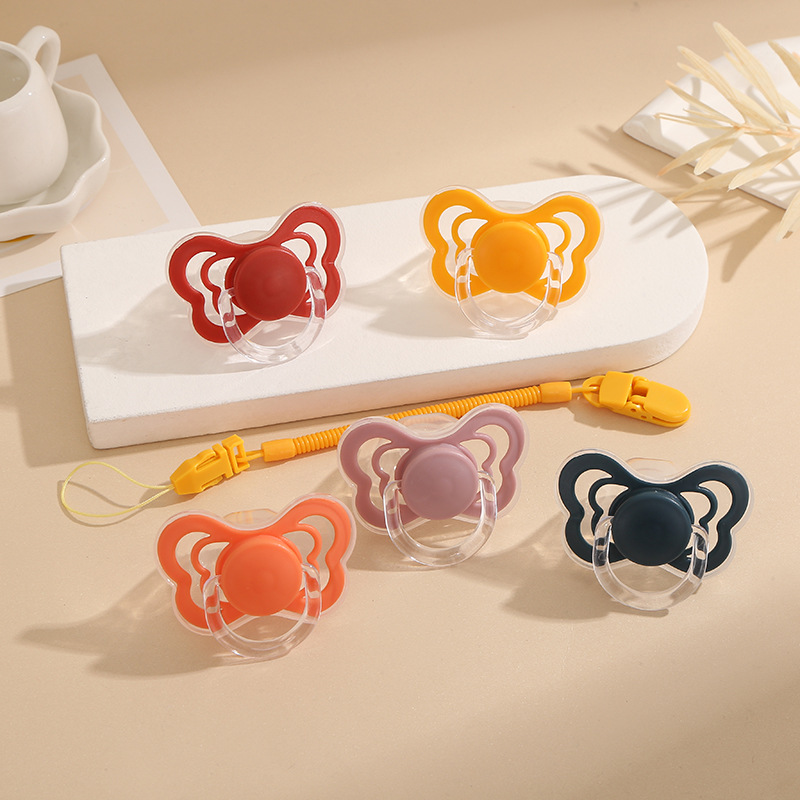 Infant and toddler anti-slip chain pacifier, super soft and sleeping type, simulating breast milk, realistic weaning wonder, baby comfort pacifier pic 1