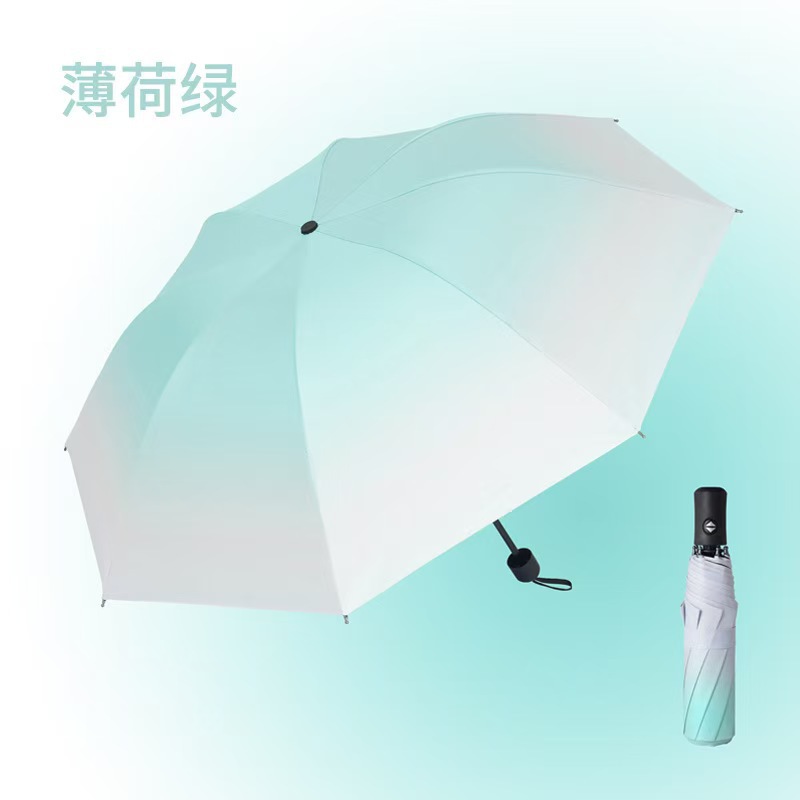 三折折叠伞渐变伞黑胶晴雨两用遮阳伞女防晒防紫外线雨伞自动详情8