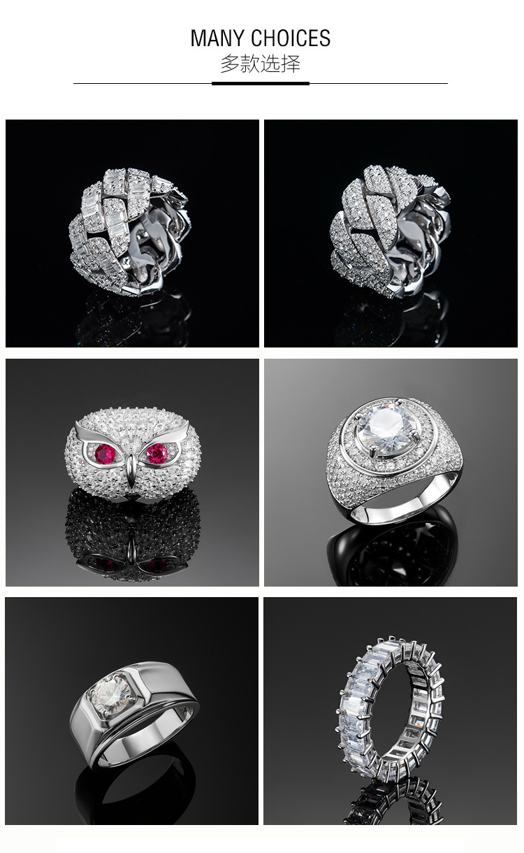 跨境爆款S925纯银莫桑婚戒1.5ctVVSD色情侣戒指男女通用批发银戒详情7