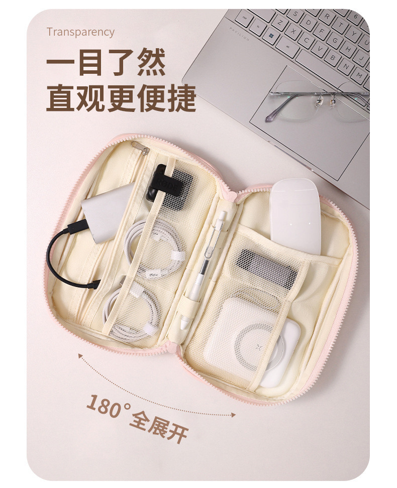 旅行数据线收纳包便携出行充电宝数码包大容量分区收纳包化妆包详情11