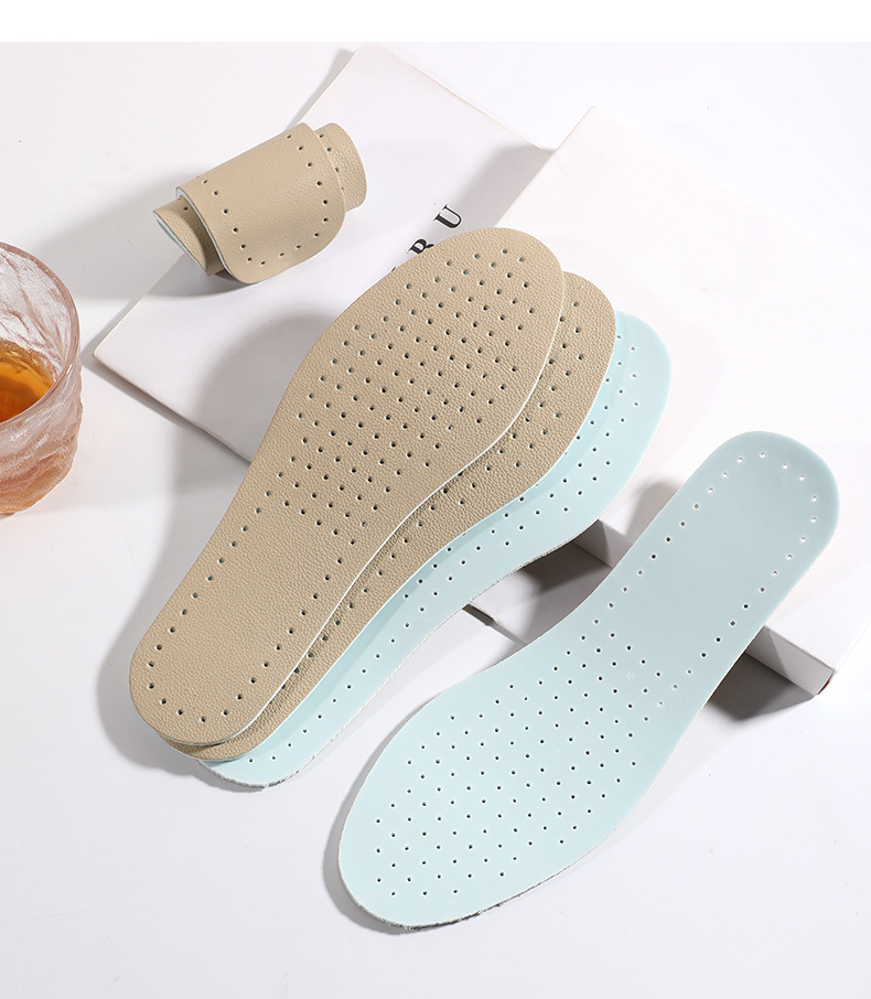 High elasticity, shock absorption, deodorization, super soft leather insoles, summer thin full insoles, a must-have for standing for a long time without getting tired pic 15