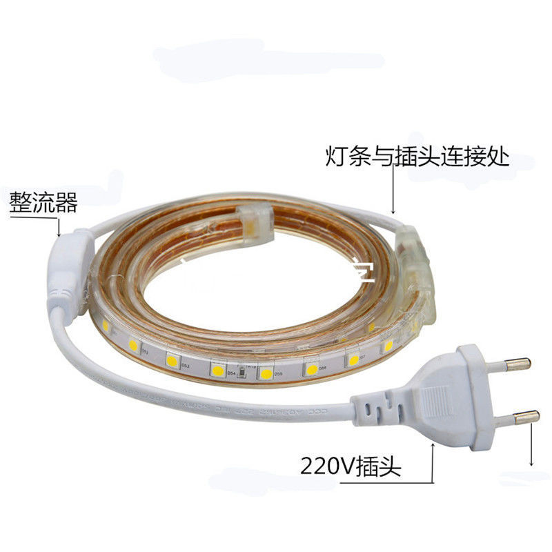 5050LED light strip, 220V outdoor waterproof, IP65, lighting project, home decoration lighting, decorative atmosphere, colored light strip pic 12