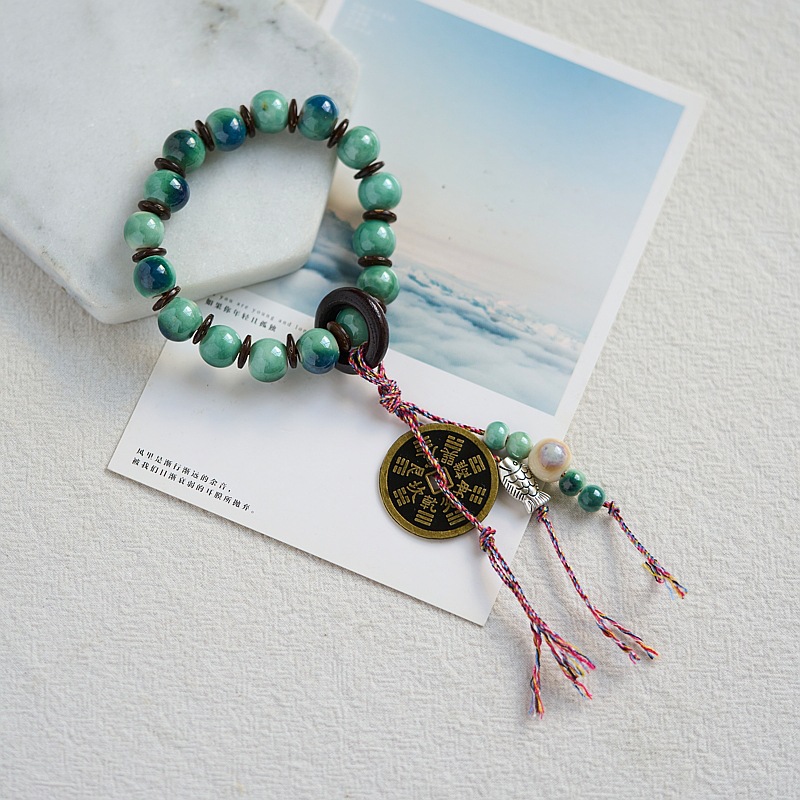 景德镇陶瓷手串饰品批发百搭高级感礼物新中式藏风串珠手链国风女详情7