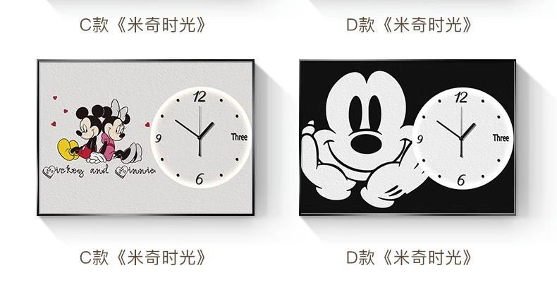 米奇电表箱装饰画带时钟表简约创意总闸配遮挡多媒体盒挂画免打孔详情28