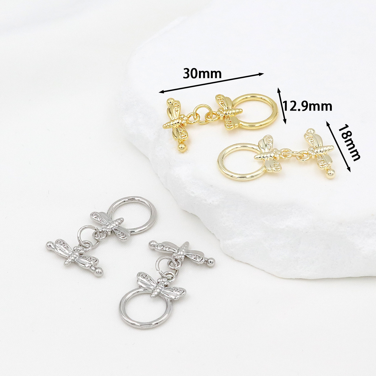 Color-preserving pure copper plated with 18K real gold OT clasp necklace bracelet ending connection clasp diy accessory factory B65 pic 22