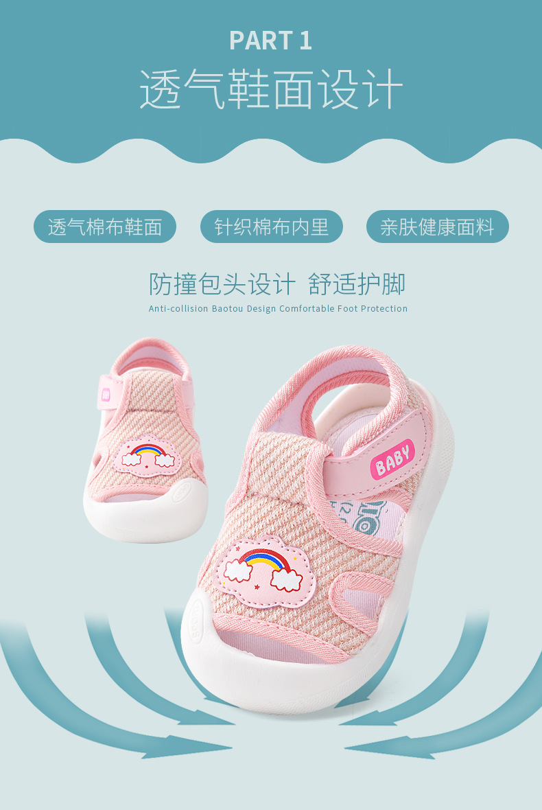 宝宝布凉鞋女夏季婴儿鞋2024新款学步鞋子一岁男婴幼儿布鞋详情4