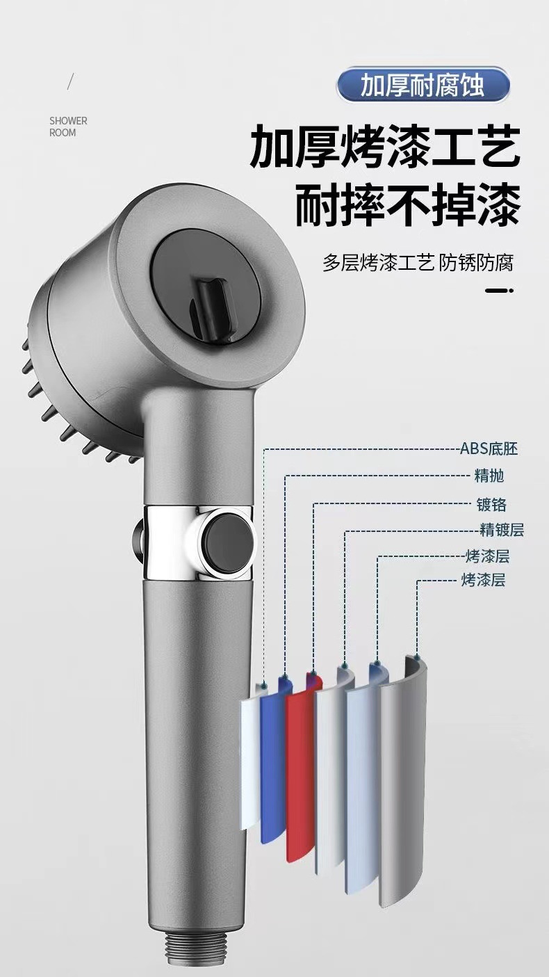 跨境戴喷强劲增压花洒喷头浴室洗澡过滤淋浴头喷雾莲蓬头手持手喷详情5