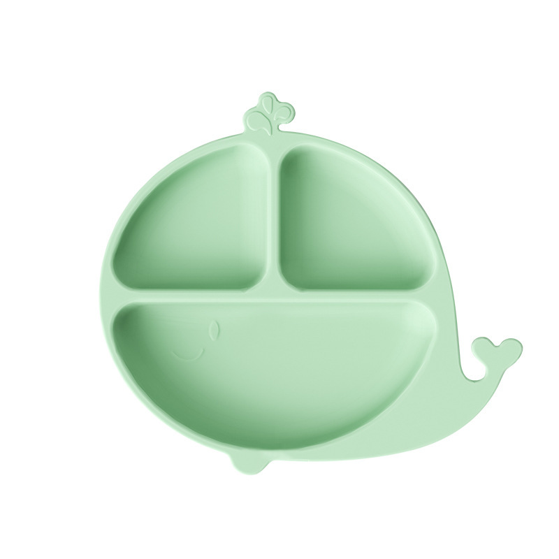 Mother and baby silicone compartments suction cup plates, cartoon dinosaur one-piece baby and toddler separation complementary food tableware Heguo pic 19