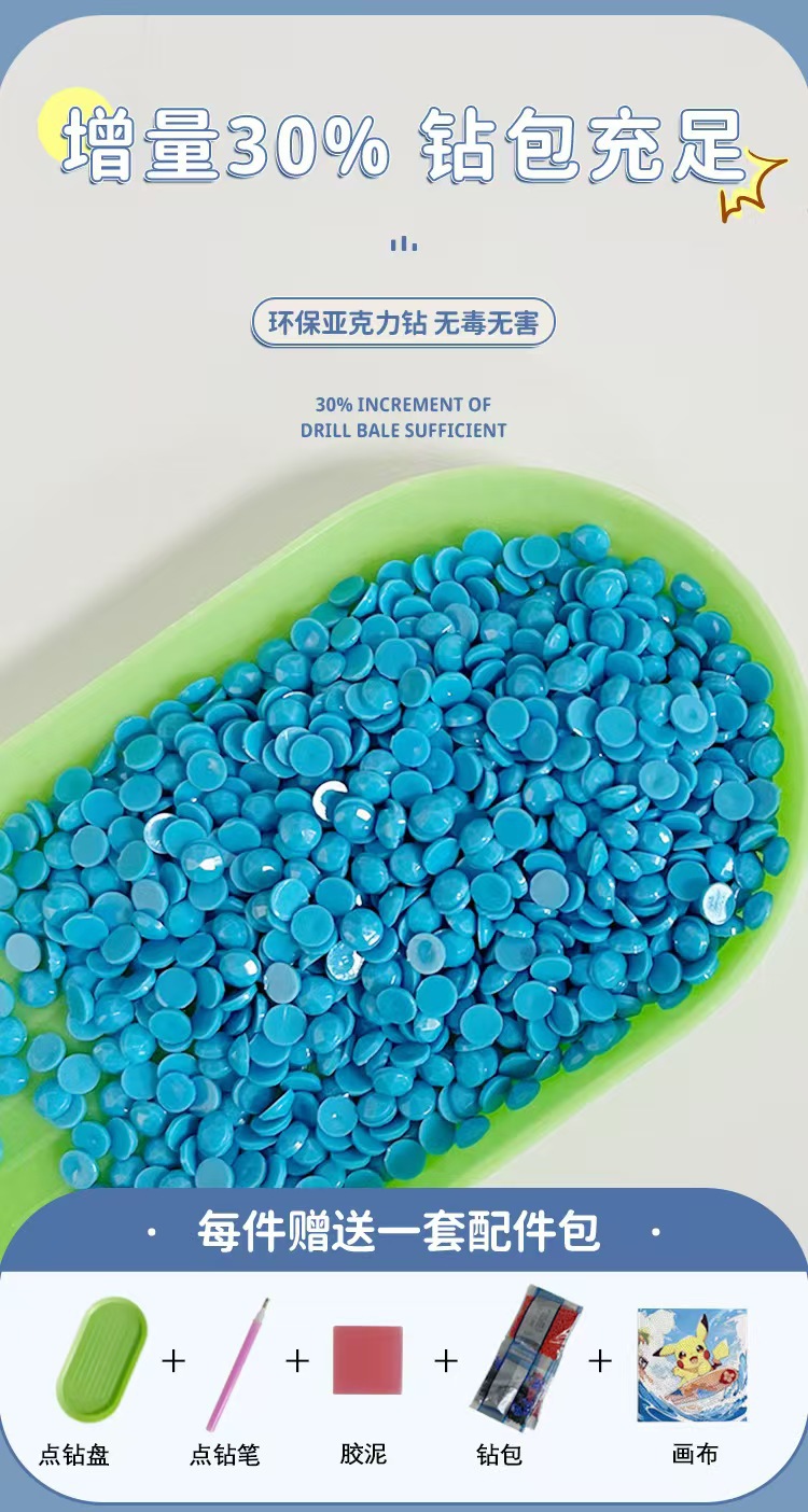 2024 New KT Cat Full Diamond DIY Diamond Painting with frame, high appearance level cartoon dot diamond hanging painting home decoration toy pic 5