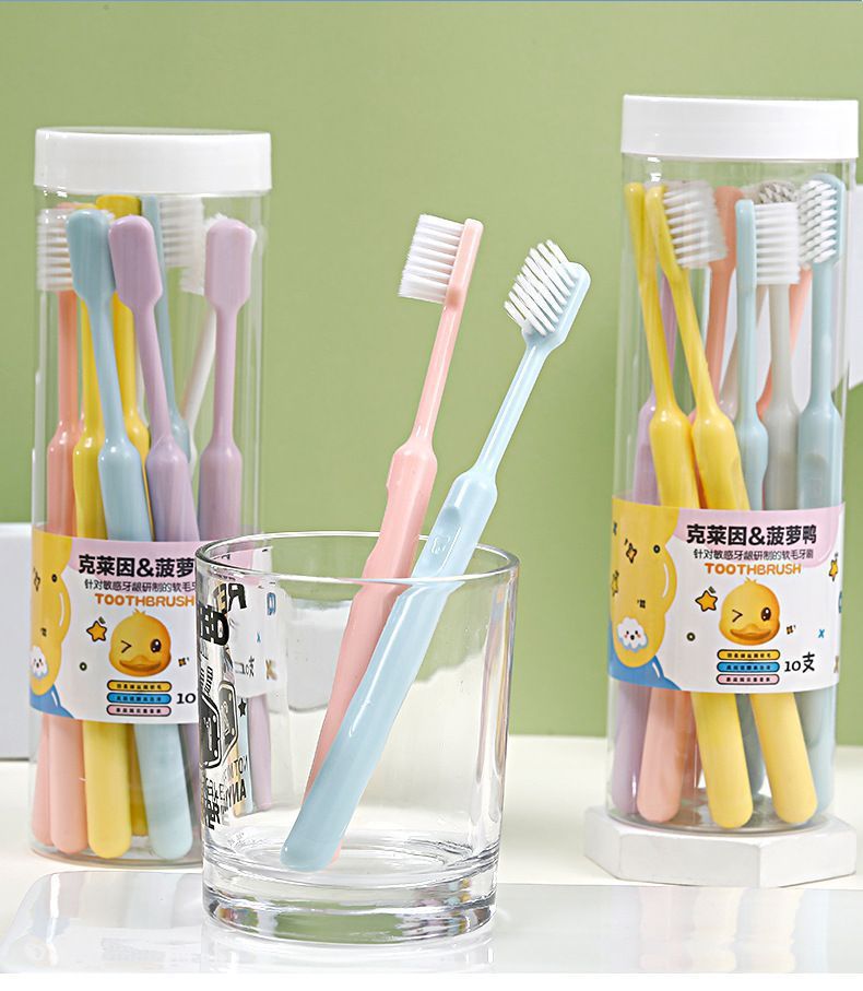 Soft-bristled toothbrush, fine-bristled gum protection, teeth cleaning, student, adult, home, family set, square hole, sensitive for both men and women pic 4