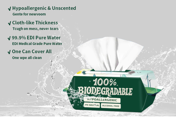 湿巾大包80抽家用湿巾纸英文可降解手口清洁湿纸巾详情3