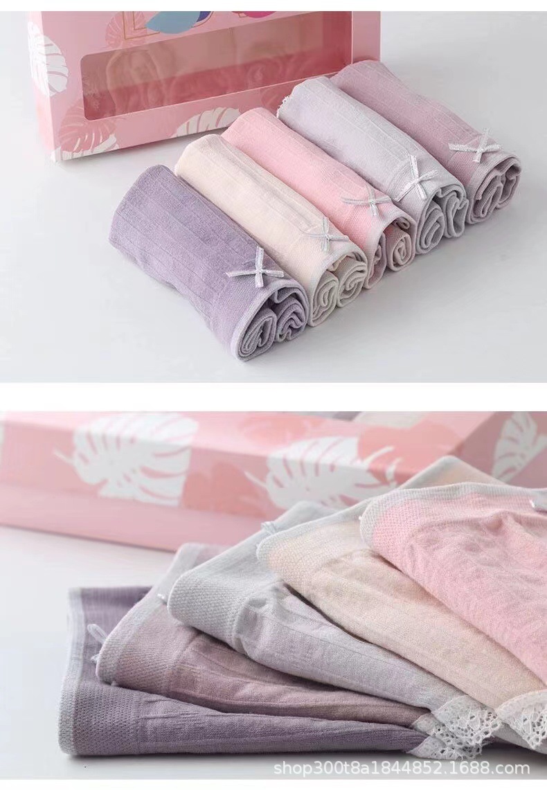 火烈鸟女士内裤少女蕾丝无痕纯棉石墨烯裆生理中腰无缝三角裤批发详情12