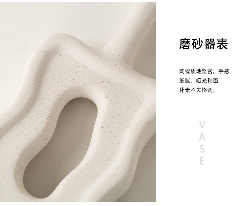 2026 European-style ceramic white vase, ins frosted and unfired creative flower arrangement, light Luxury home decoration accessory wholesale pic 14
