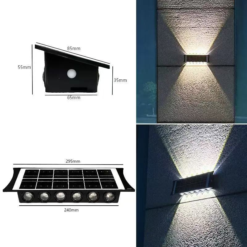 Solar outdoor lights, wall-washing lights, outdoor courtyard waterproof, villa garden exterior wall landscape spotlights, decorative fence lights pic 14